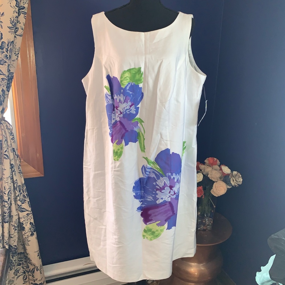 NWT sleeveless sheath floral dress 18w